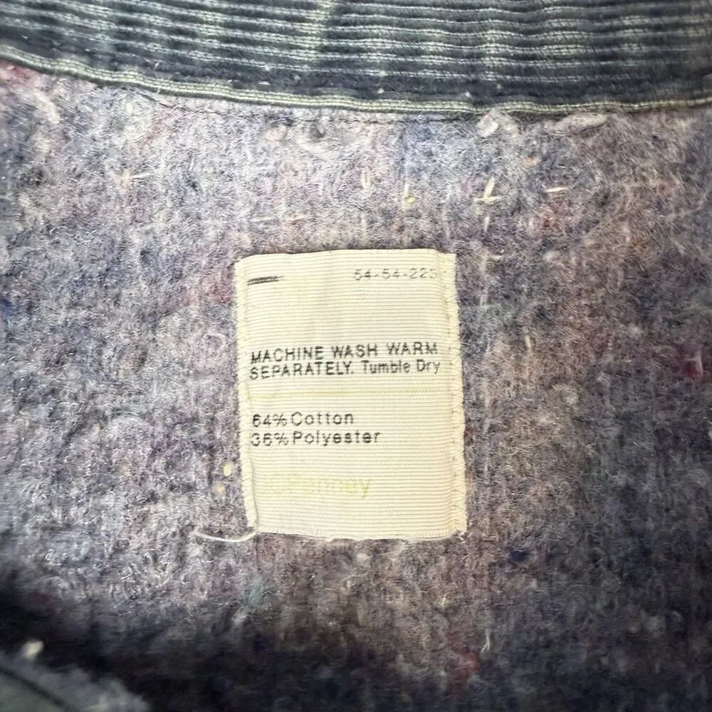 Vintage Big Mac Blanket Lined Chore Coat Denim Work Jacket JCPenney USA 70s